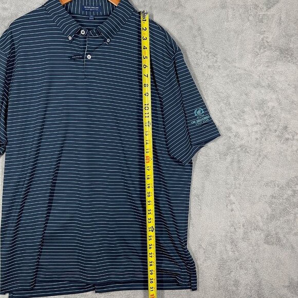 Peter Millar Crown Crafted XXL Navy Striped Polo Shirt Broadmoor Golf Club - Picture 2 of 8